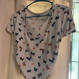 Rue21 White Butterfly Print